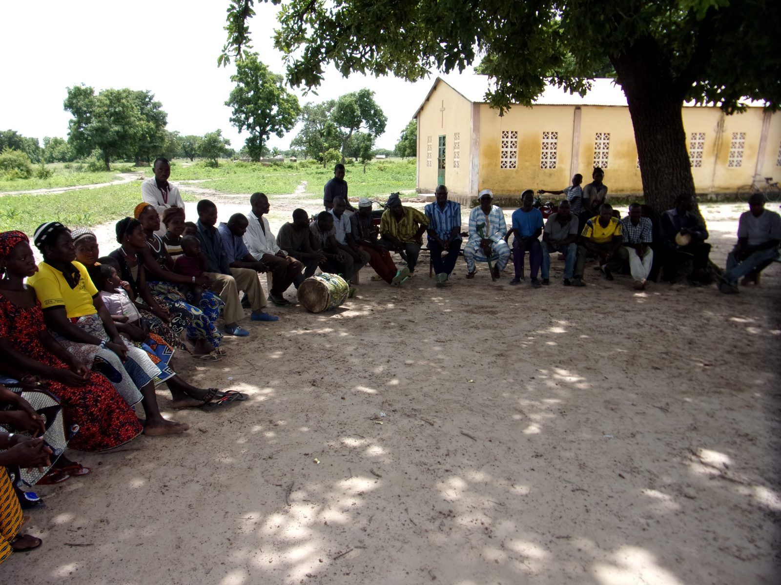 Assemblée villageoise à l'ombre d'un arbre, Nord-Bénin